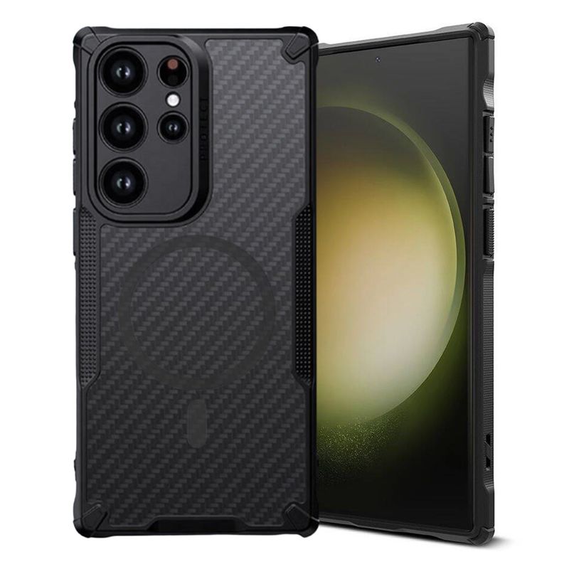 GENERICO - Case Hybrido Carga Magnetica Compatible Samsung S23 Ultra Negro