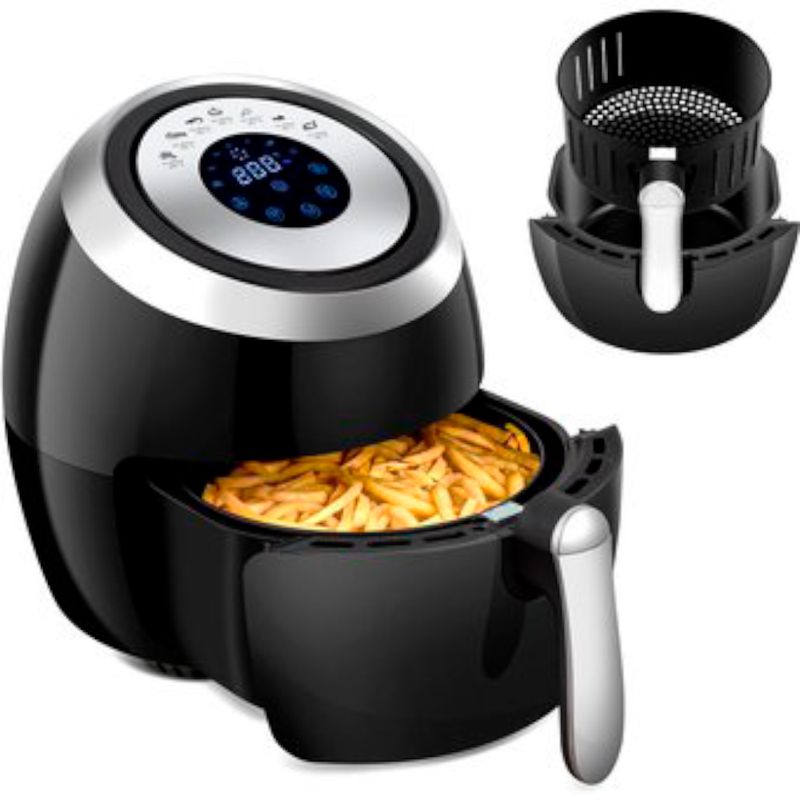 GENERICO - Olla Freidora De Aire Digital 4.2 L Sin Aceite + Recetario.