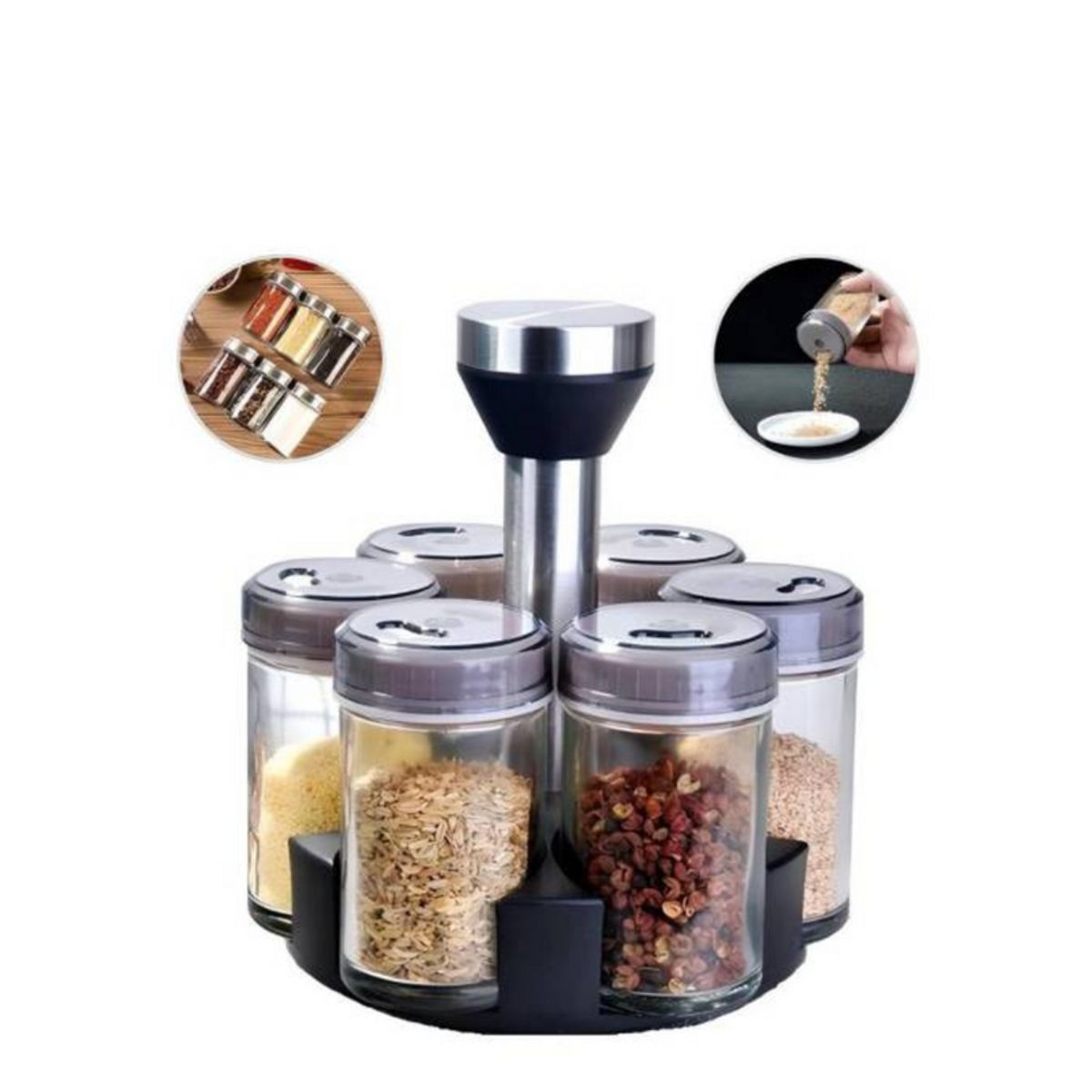 SKY - Organizador Especias Giratorio 360 x6 Libre De BPA