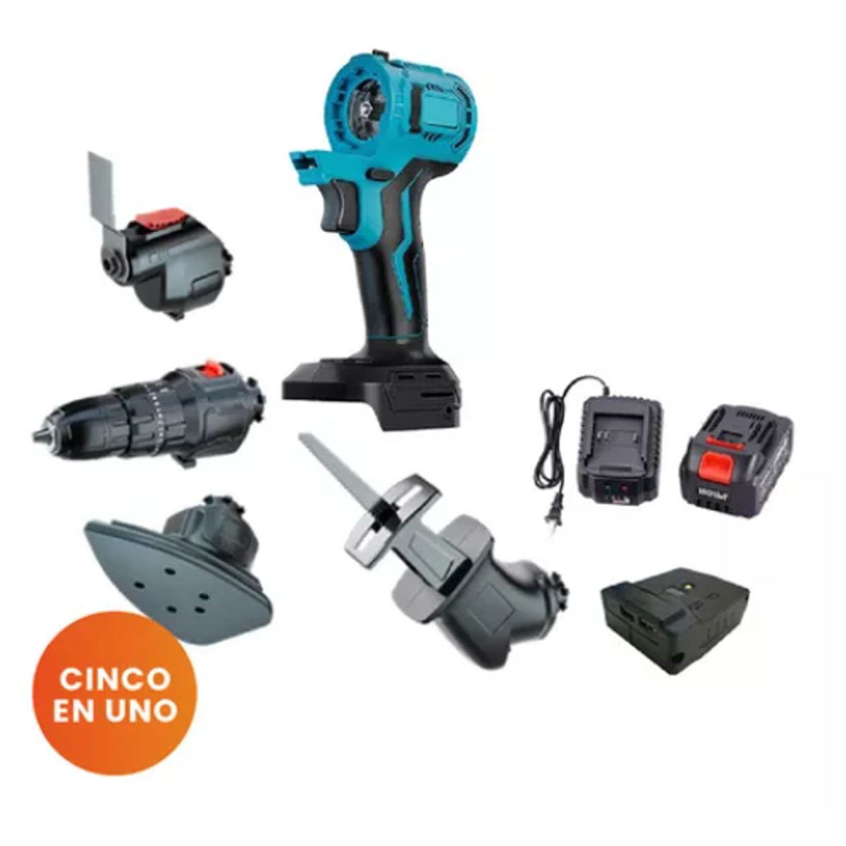 INNOVA - Taladro Multifuncion 5 En 1 Con Estuche Doble Bateria Trabaja Fácil