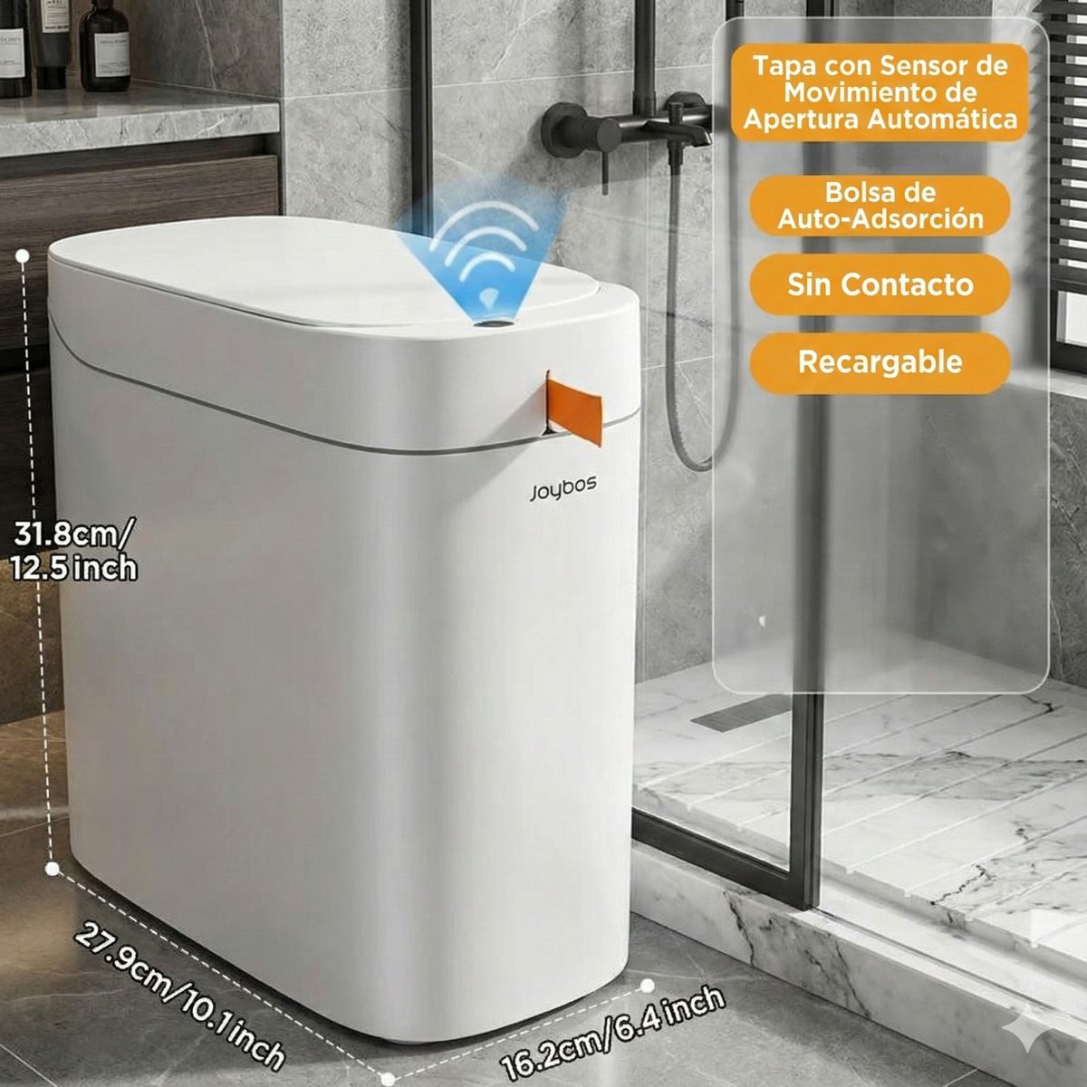 TY - Papelera Automática Joybos con Sensor de Movimiento y Succión de Bolsa