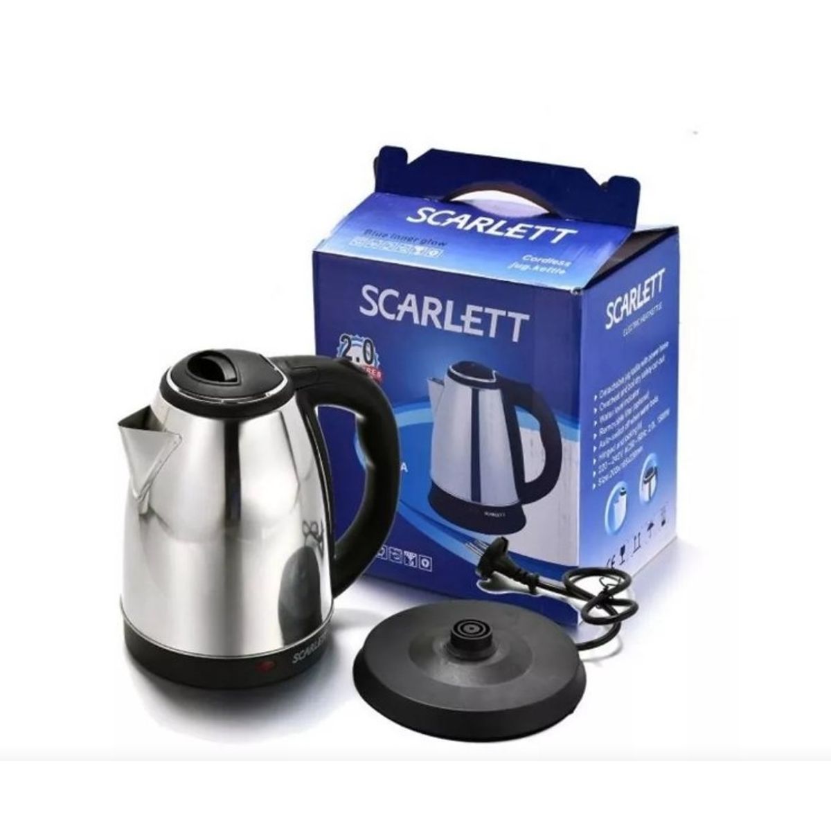 SCARLETT - Jarra Hervidor Eléctrico 2 L Acero Inoxidable