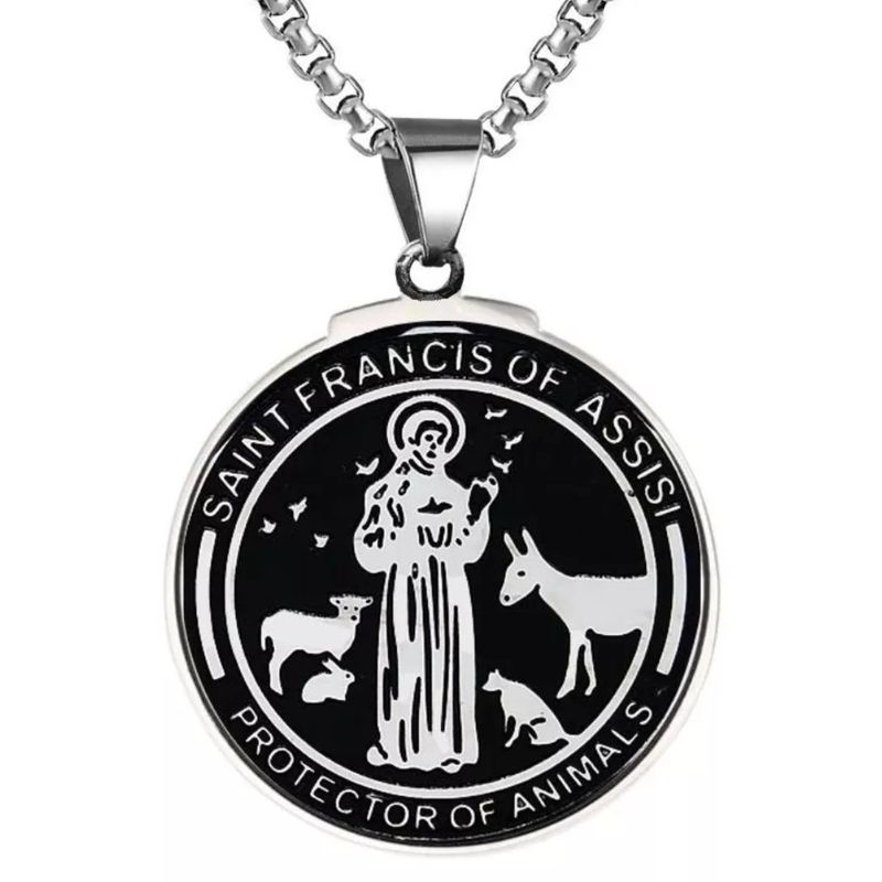 GENERICO - Collar Oara Hombre Y Mujer Con Dije San Francisco De Acero