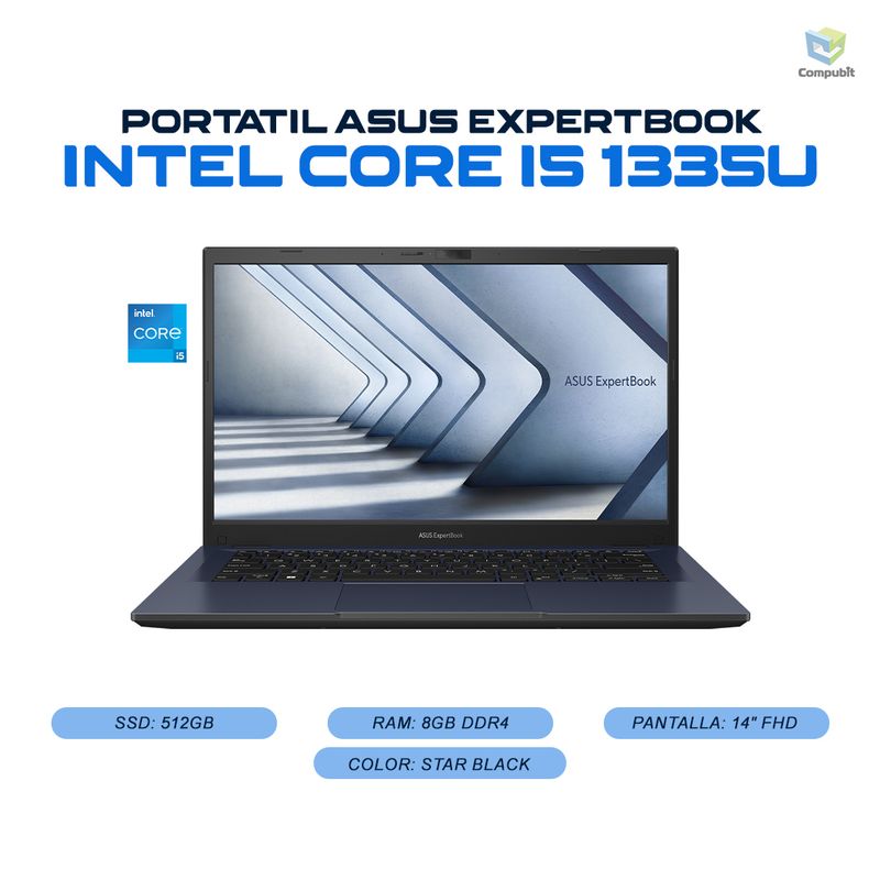 ASUS - Portátil Asus EXPERTBOOK Core I5 1335U + Ram 8GB 512GB - B1402CVA-NK2506
