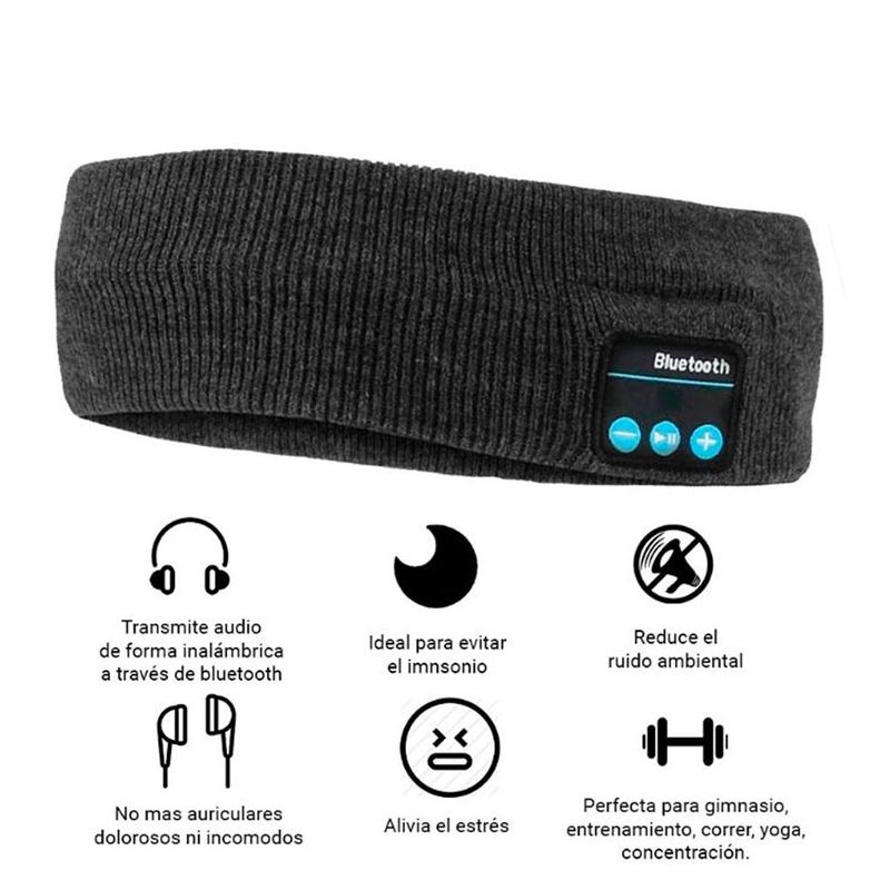 DANKI - Banda Ejercicio Deportiva Tipo Auriculares Bluetooth Gris Dormir