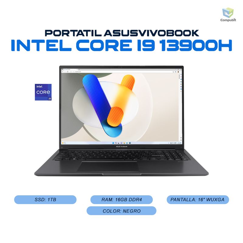 ASUS - Portátil Asus Intel Core i9 13900H + 16GB + 1TB SSD - X1605VA-MB575