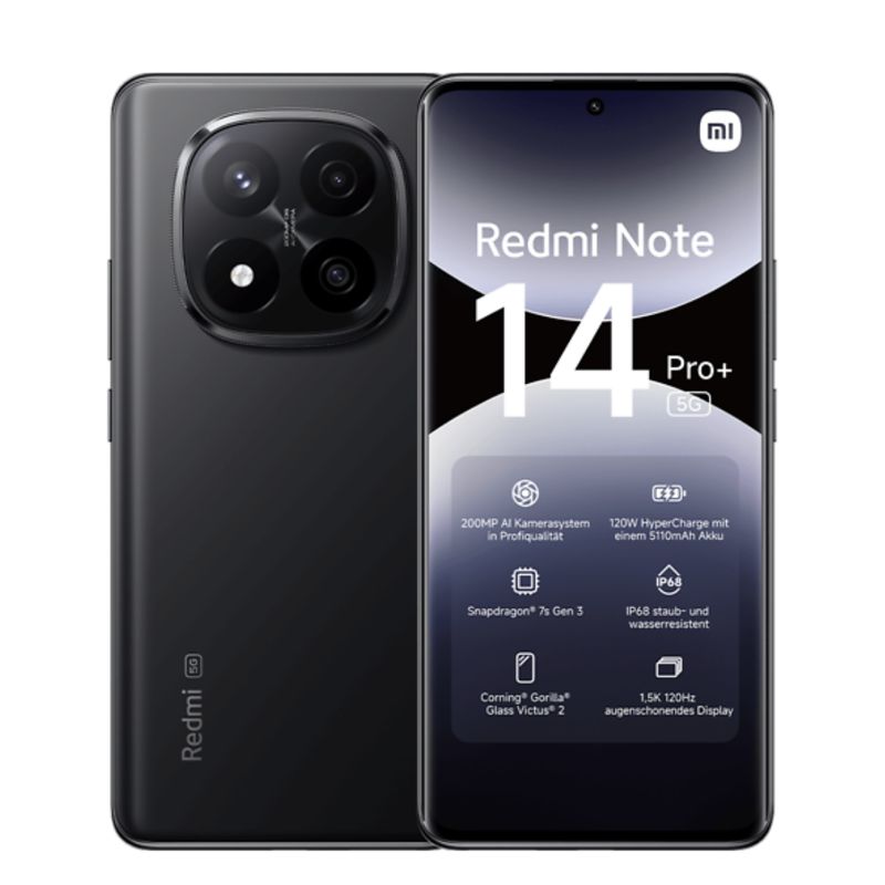 XIAOMI - Celular Xiaomi Redmi Note 14 Pro Plus 5G 512GB/12GB RAM Negro