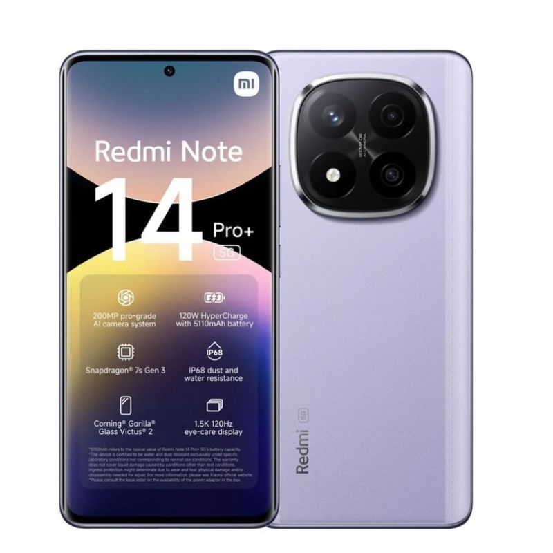 XIAOMI - Celular Xiaomi Redmi Note 14 Pro Plus 5G 512GB/12GB RAM Violeta