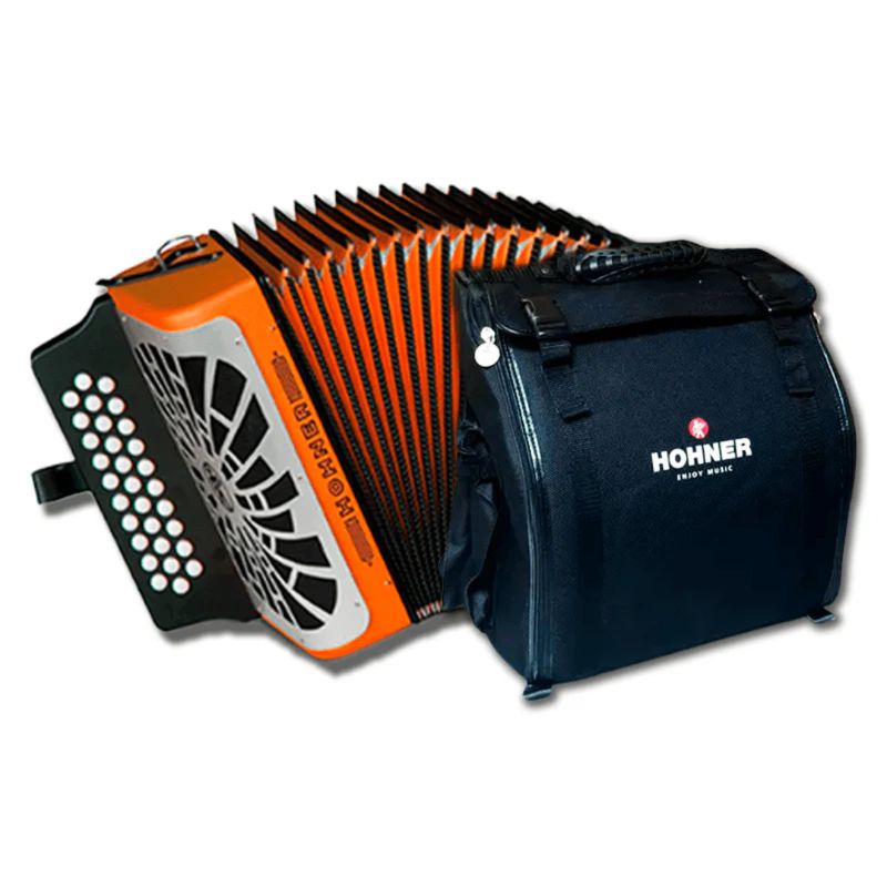 HOHNER - ACORDEÓN HOHNER REY VALLENATO ADG NARANJA A4905S