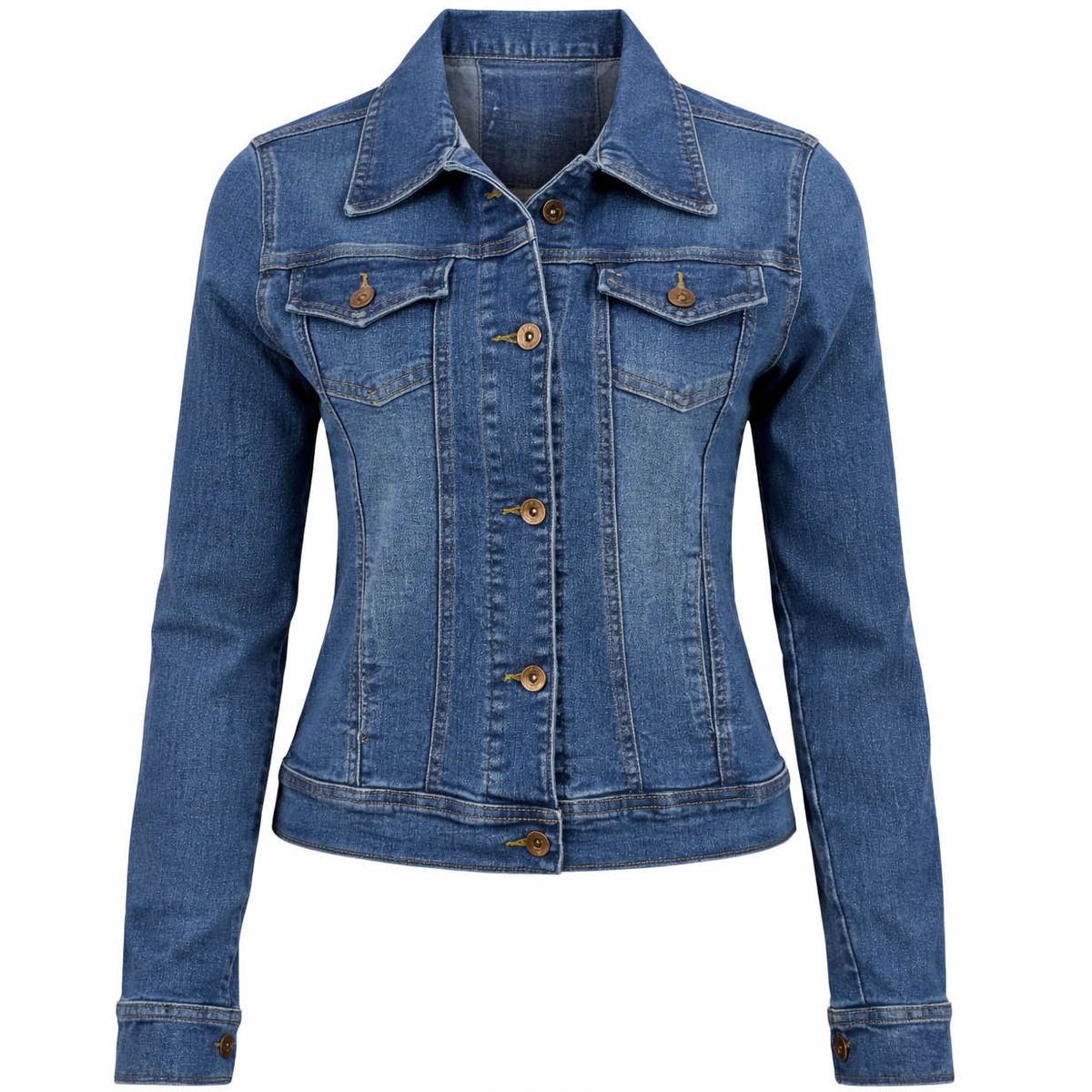 MODA EN CIRCUITO - Chaqueta En Jean Para Mujer AZUL MEDIO