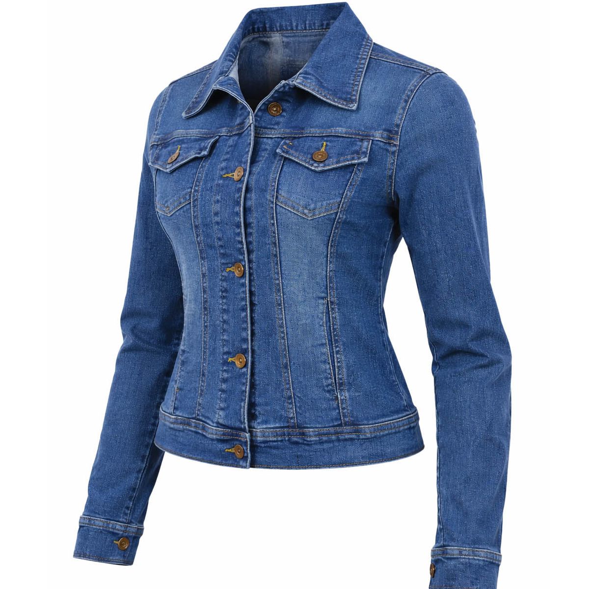 MODA EN CIRCUITO - Chaqueta En Jean Para Mujer AZUL MEDIO