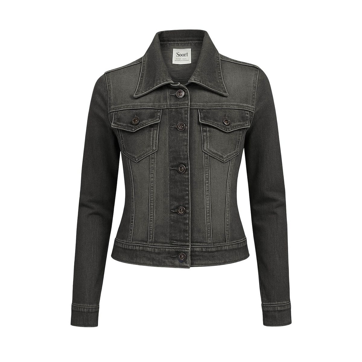 MODA EN CIRCUITO - Chaqueta En Jean Para Mujer GRIS