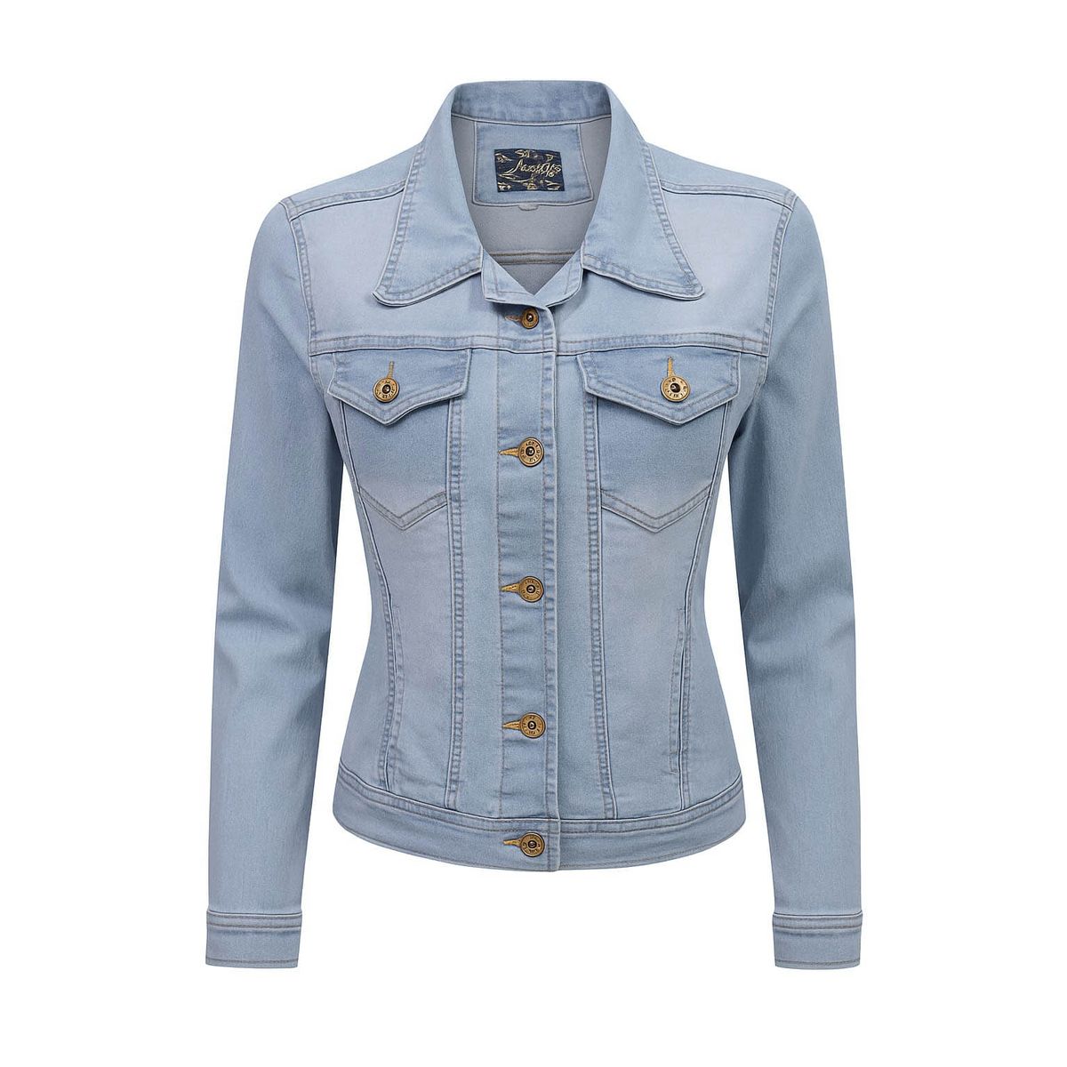 MODA EN CIRCUITO - Chaqueta En Jean Para Mujer AZUL HIELO
