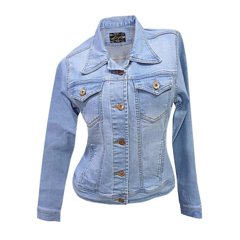 MODA EN CIRCUITO - Chaqueta En Jean Para Mujer AZUL HIELO