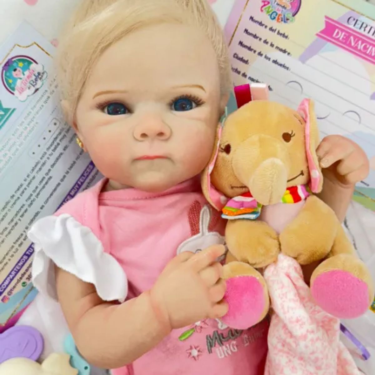 GENERICO - ❤Bebe Reborn❤ Mia ❤ Mona ❤ Ropa Conejito ❤