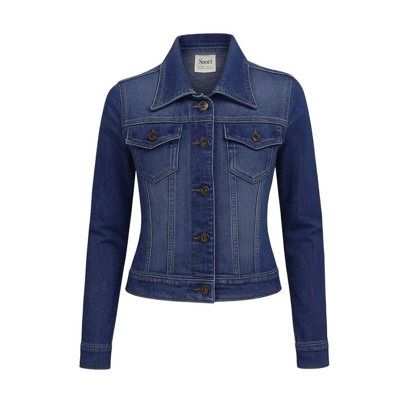 MODA EN CIRCUITO - Chaqueta En Jean Para Mujer AZUL OSCURO
