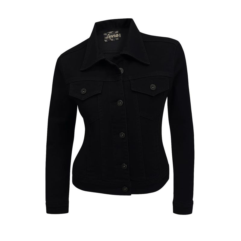 MODA EN CIRCUITO - Chaqueta En Jean Para Mujer Color NEGRO