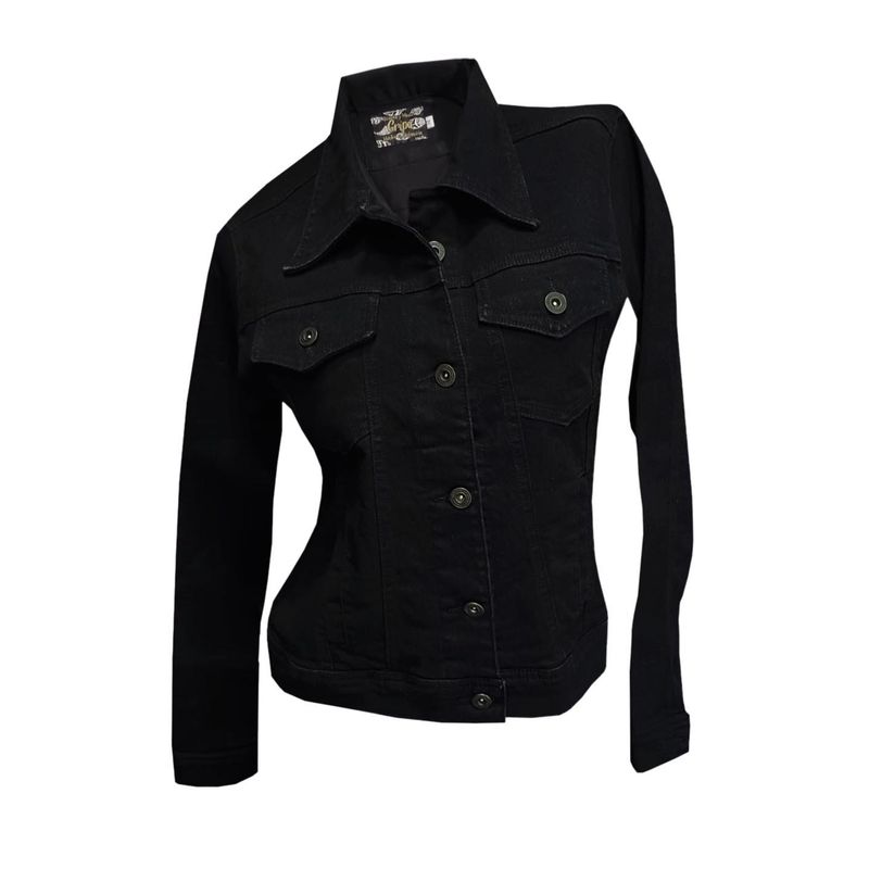 MODA EN CIRCUITO - Chaqueta En Jean Para Mujer Color NEGRO