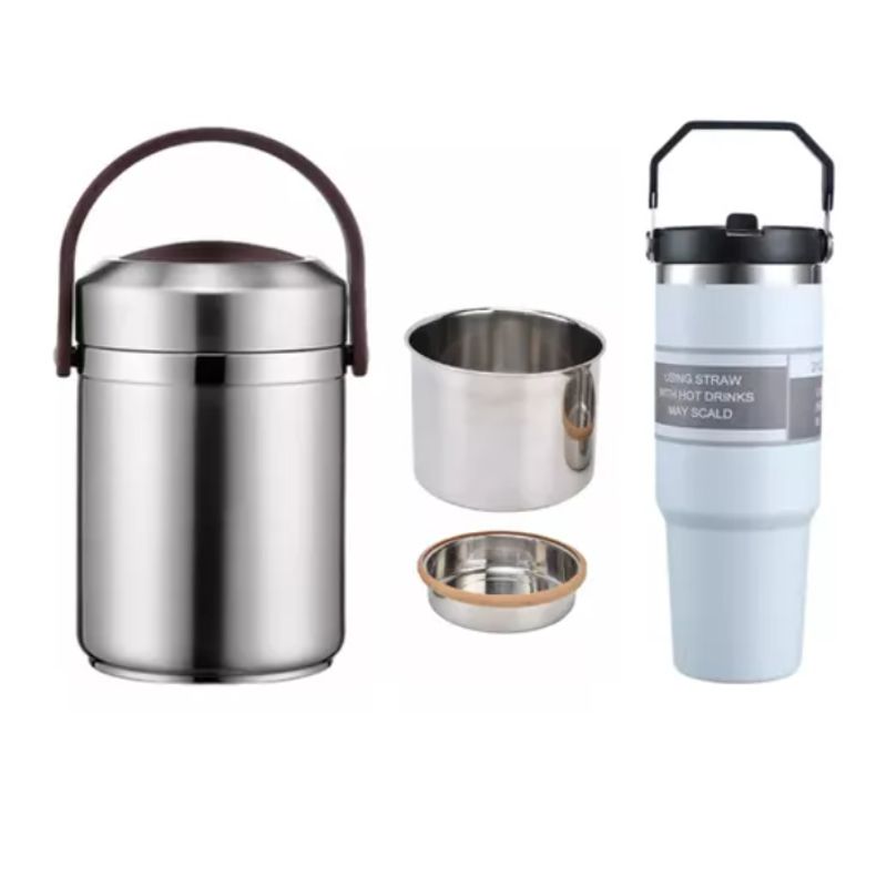 INNOVA - Porta Comidas Lonchera Térmico Con Termo Doble Boquilla