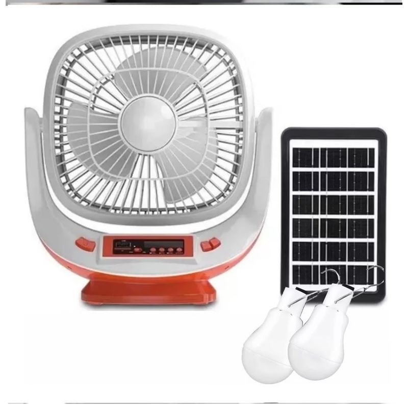 GENERICO - Ventilador Panel Solar Bluetooth Radio Luz