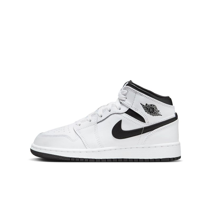 JORDAN - Tenis Mujer Air Jordan 1 Mid Fire Red - Blanco