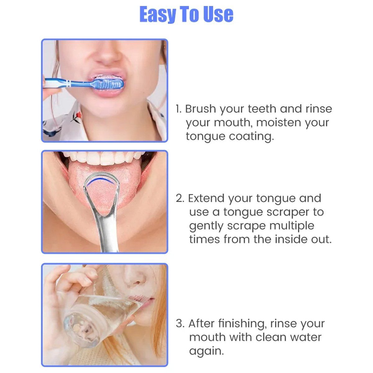 GENERICO - Set Raspador Lingual Limpiador De Lengua Acero Quirurgico