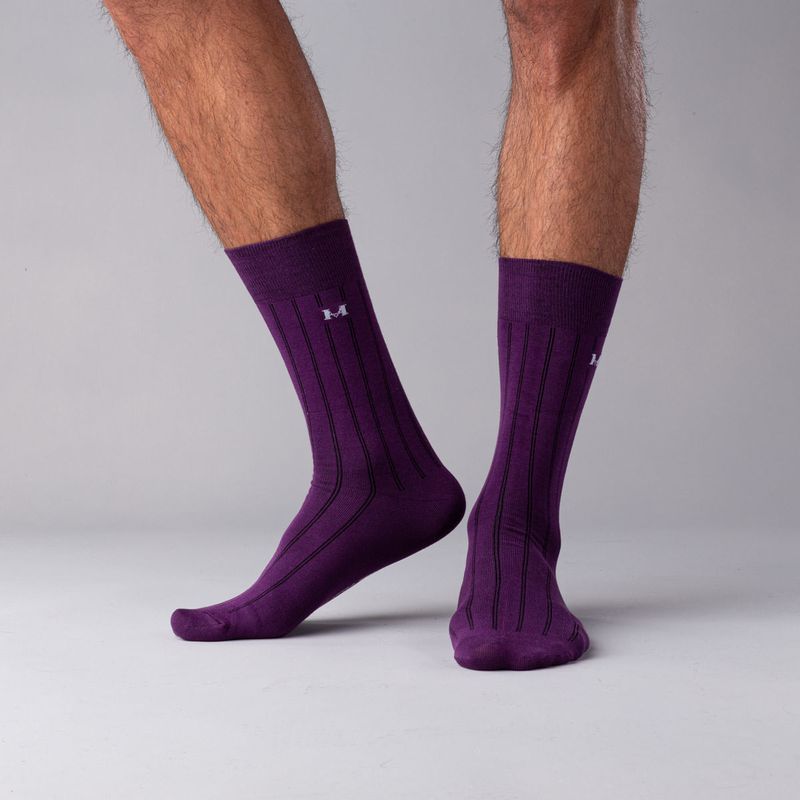 MARIO HERNANDEZ - Medias Acanaladas Extrafina Purpura MH Socks