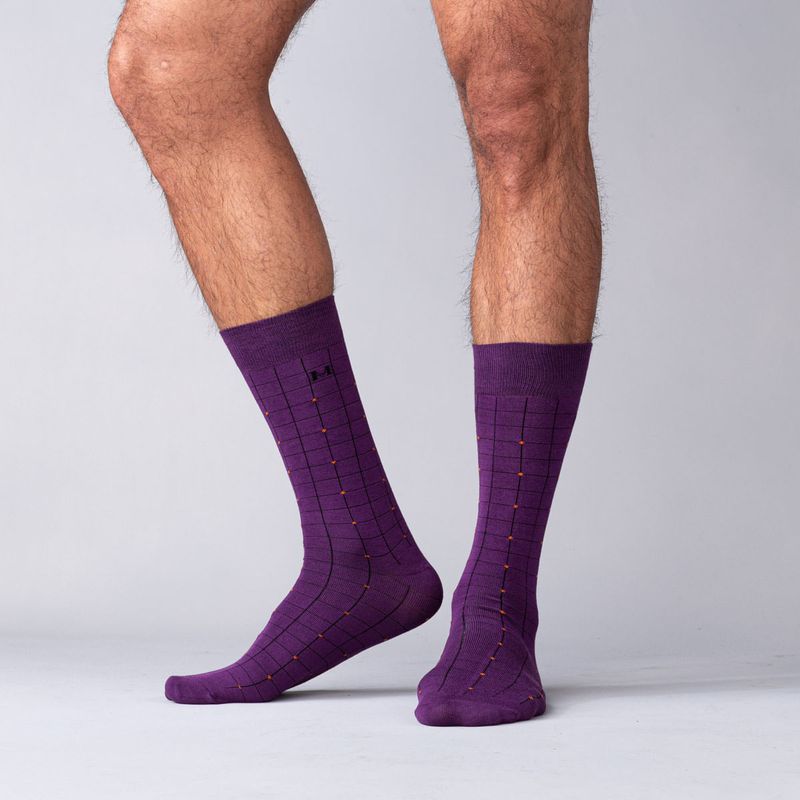 MARIO HERNANDEZ - Medias Mosaico Extrafina Purpura MH Socks