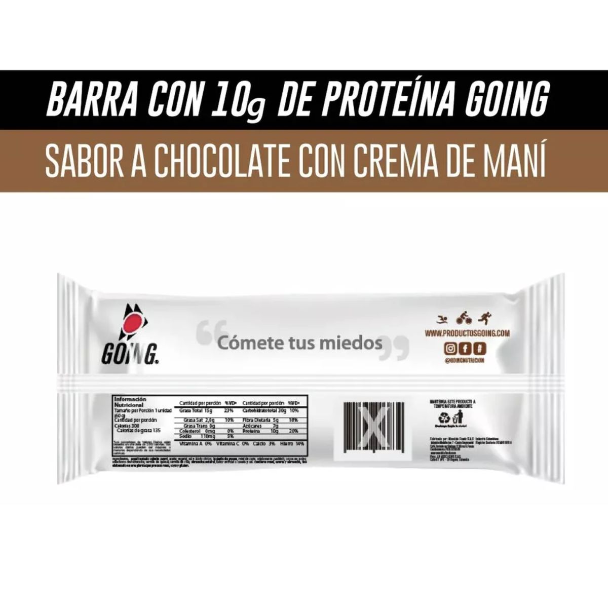 GOING - Barra De Proteina Going Sabor Chocolate X60g