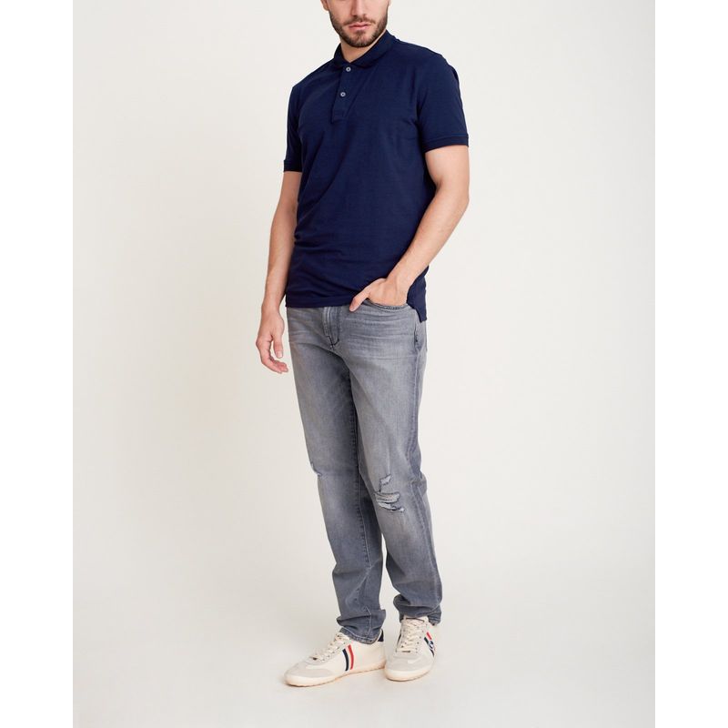 NO DRAMA - Camiseta polo sin bolsillos algodon NO DRAMA Azul POLOSINBAZU