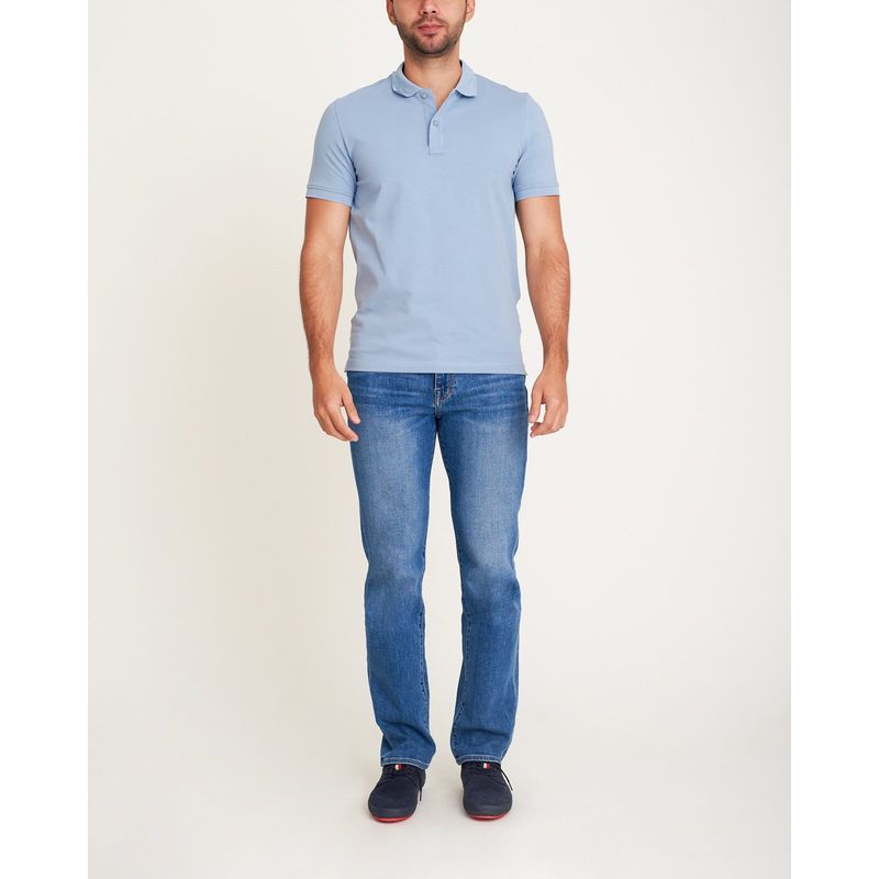 NO DRAMA - Camiseta polo sin bolsillos algodon NO DRAMA Azul POLOSINBAZUCLA