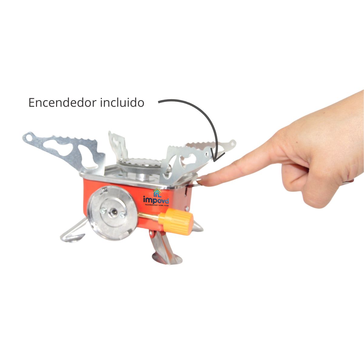 GENERICO - Estufa Camping Gas Kovar K-202 Portátil Plegable Color Rojo