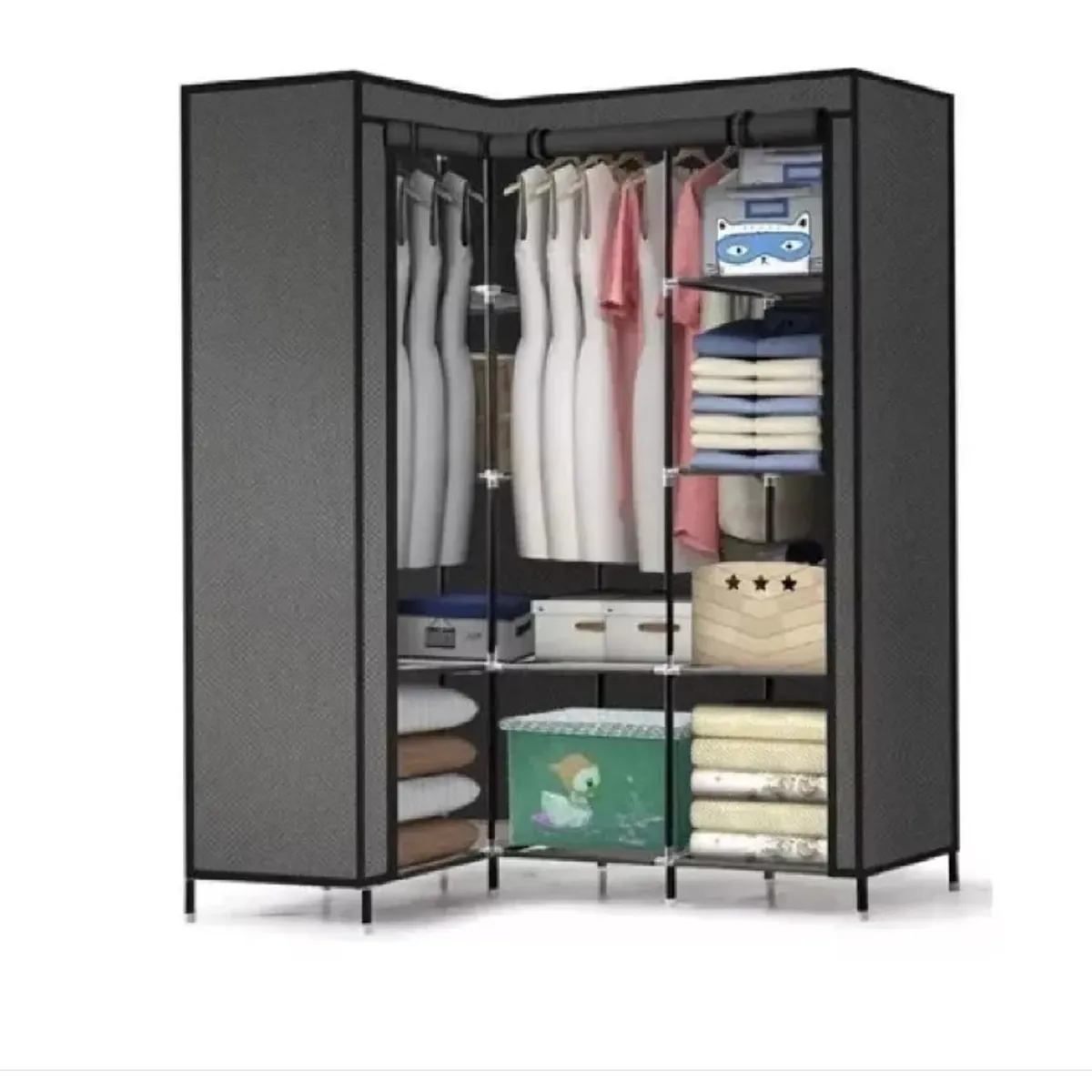 GENERICO - Closet Armario Esquinero Portátil Ropa 8 Estantes Organizado_.