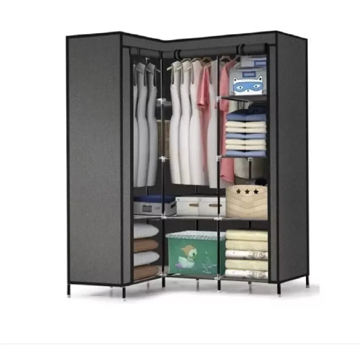 GENERICO - Closet Armario Esquinero Portátil Ropa 8 Estantes Organizado_.