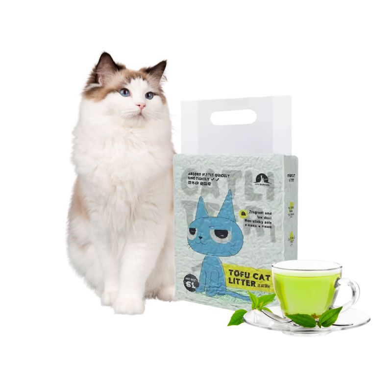 WUUFU - Arena de tofu para gato Tofucat ecologica Te verde Wuufu