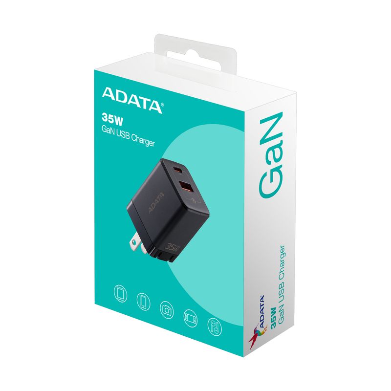 ADATA - Cargador para Celular Adata USB C Gan 35W Negro