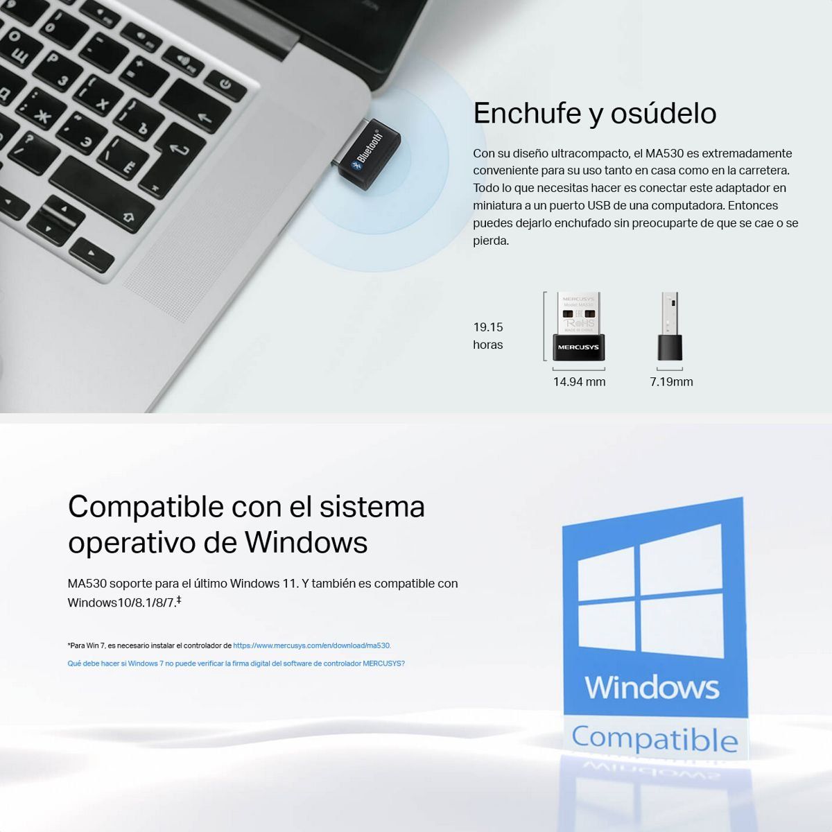 MERCUSYS - Adaptador Nano USB Bluetooth Versión 5.3 Mercusys MA530