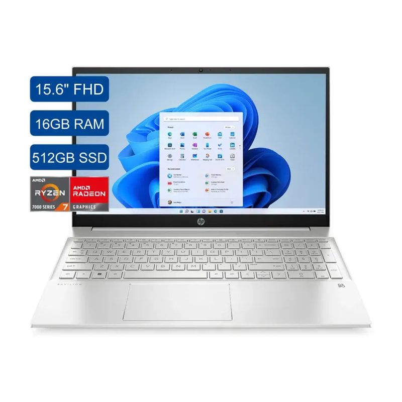 HP - Portatil HP Pavilion  AMD Ryzen 7 7730U 16GB 512GB SSD - 15-eh3000la