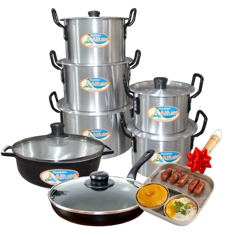 GENERICO - Bateria De Ollas Cocina Perfecta Black Alfusa