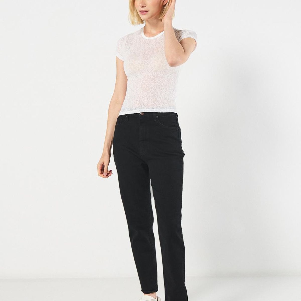 KOAJ - KOAJ Camiseta crema clara manga corta en tela devore Mujer