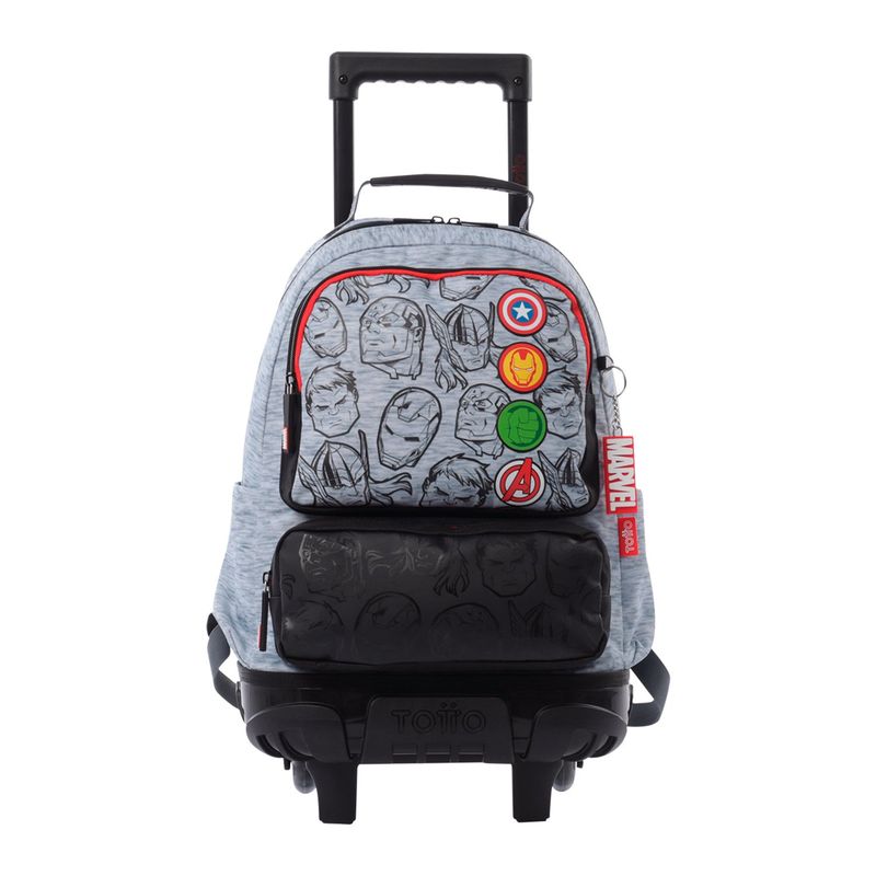 TOTTO - Morral con ruedas Niño Super Avengers Mediano Gris