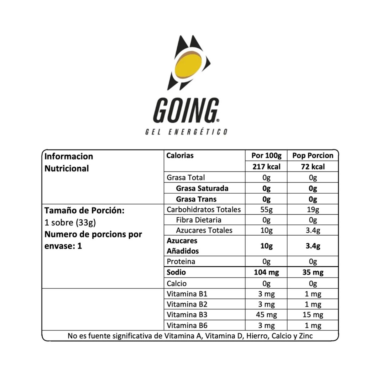 GOING - Going Gel Energetico Sobre x33g Guayaba