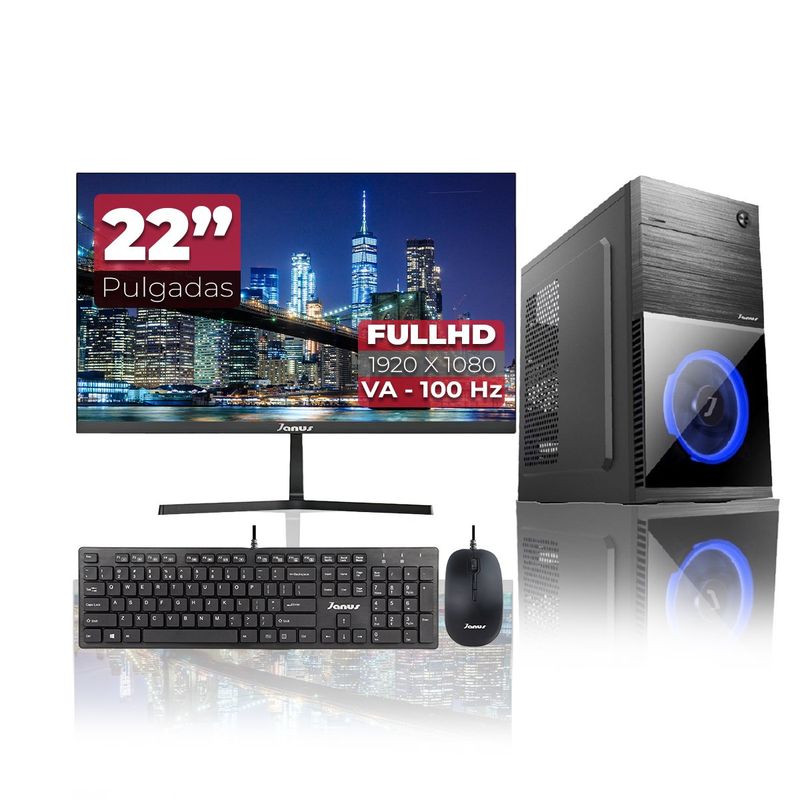 JANUS - Computador Gamer AMD Ryzen 5 4600G RAM 16GB SSD 512GB Monitor 22 Pulgadas 100Hz