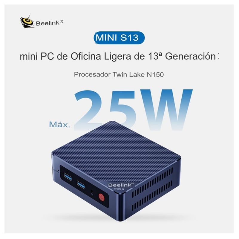 BEELINK - Mini Pc Beelink Mini S13 Procesador N150 36Ghz de 500GB