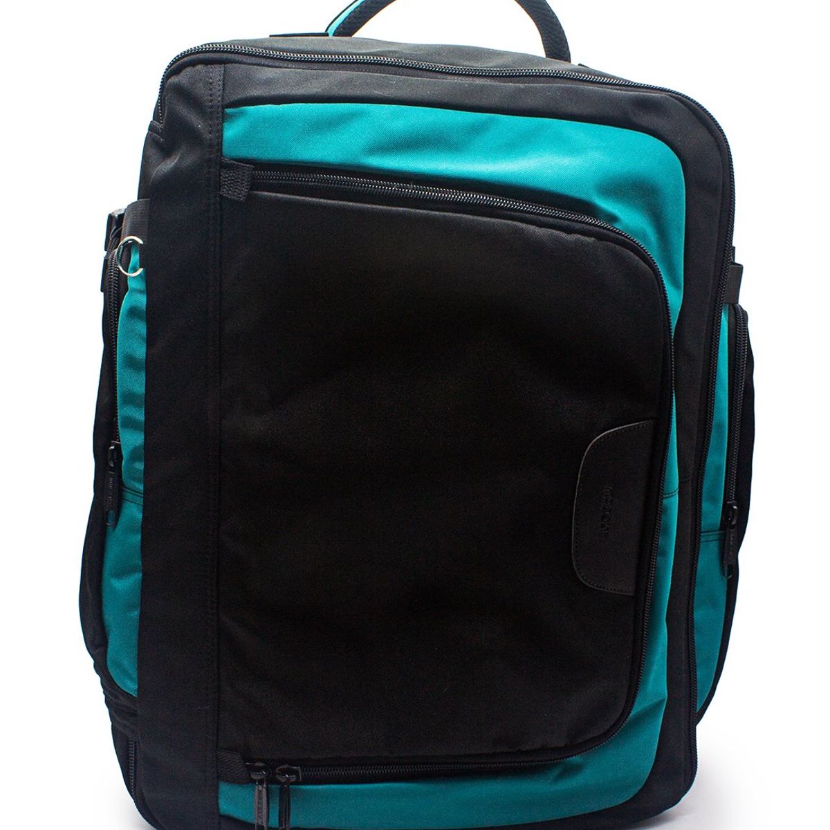 MACOLY - Maleta/Morral 308 para viaje lona negro x verde turquesa.