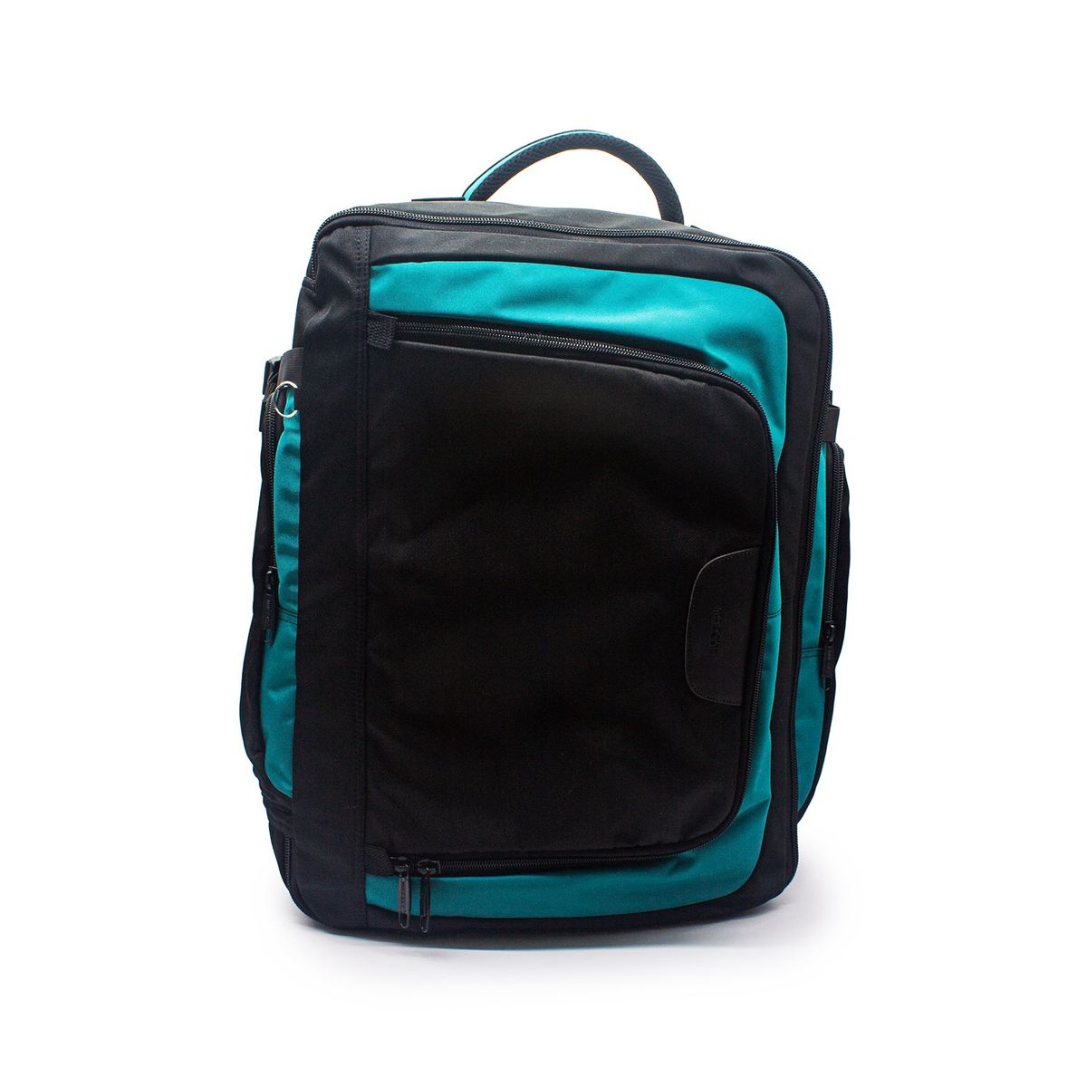 MACOLY - Maleta/Morral 308 para viaje lona negro x verde turquesa.