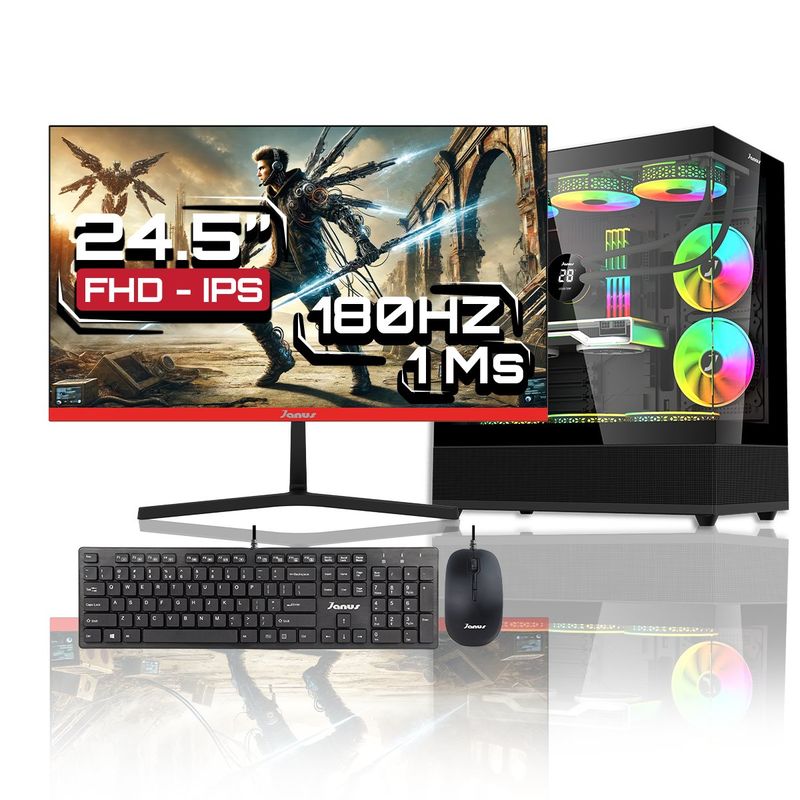 JANUS - Computador Gamer Ryzen 5 4600G RAM 16GB SSD 512GB Monitor 24 Pulgadas 180Hz