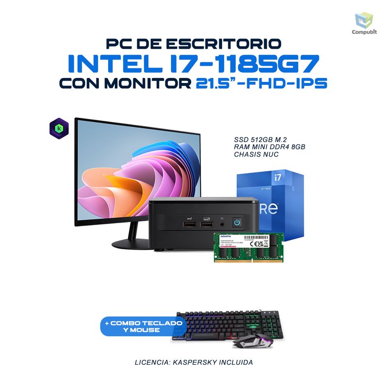 POWER GROUP - Computador Intel i7-1185G7 8GB 512SSD - NUC11TNKV70001