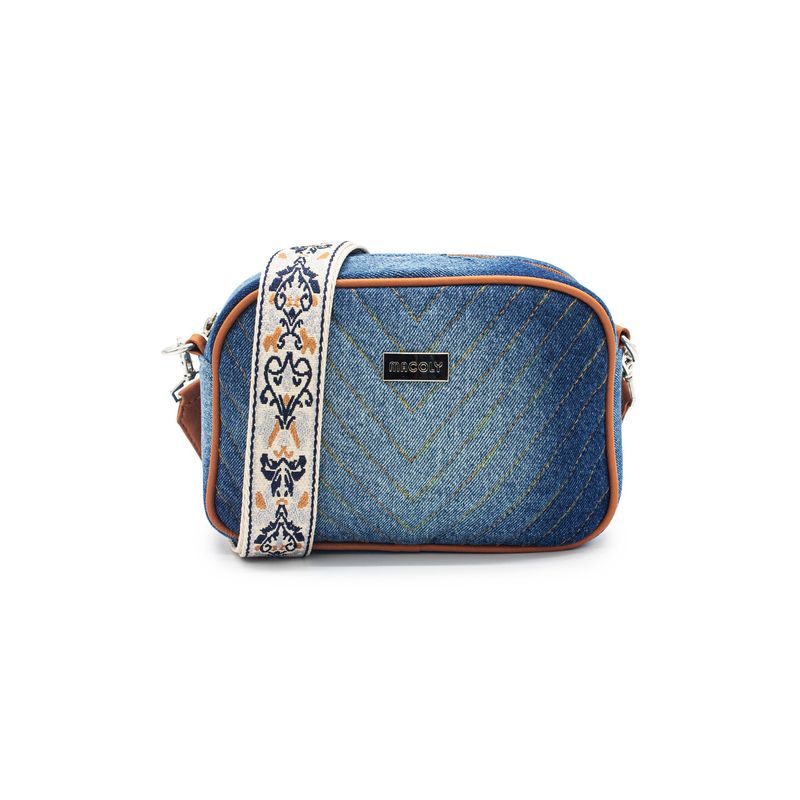 MACOLY - Bolso Manos Libres Macoly VO01 Jean x reata blanca