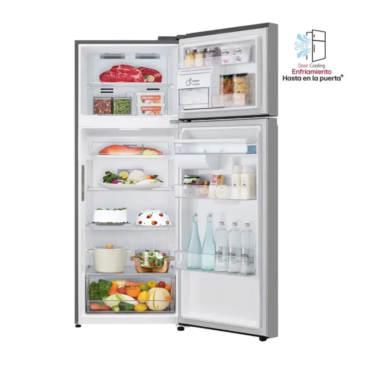 LG - Nevera LG No Frost Congelador Superior 459 Litros VT45APYC Gris
